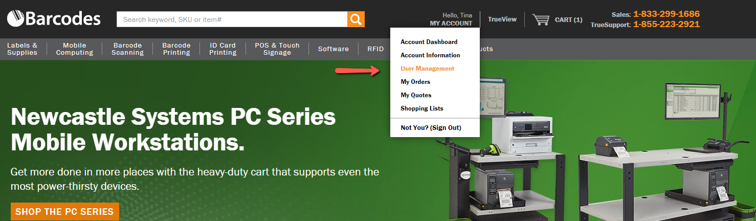 Barcodes User Management