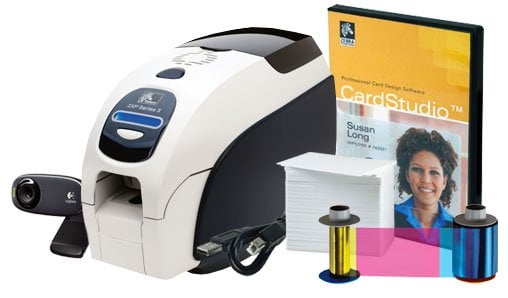3DS 白 Zebra Z32-0000D000US00 Complete ID Card Printer System