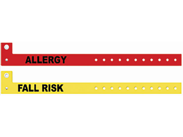 Zebra PS-FALLRISK-YEL Wristbands
