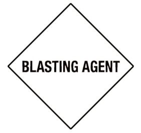 Warning Blasting Agent Shipping Labels