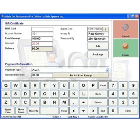 Aldelo Gift Card Server Wasp POS Software