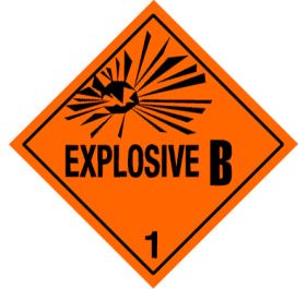 Warning Explosive 1.2B Shipping Labels