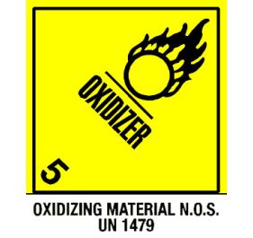 Warning Oxidizer - Oxidizing Material Shipping Labels