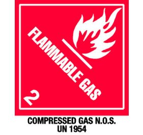 Warning Flammable Gas with Note Shipping Labels