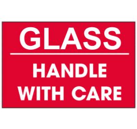 Packing Glass Handle With Care Red Shipping Labels