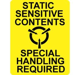 Warning Static Sensitive Shipping Labels