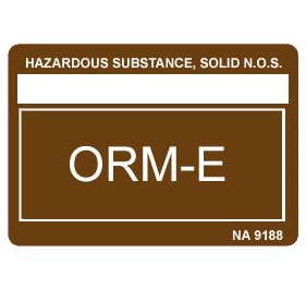 Other Regulated Material ORM-E Shipping Labels