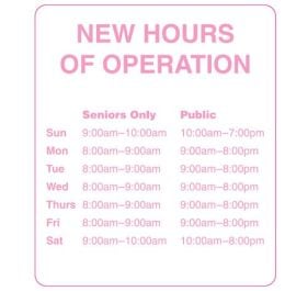 BCI WINDOW-CLEAR-HOURS-1000 Labels