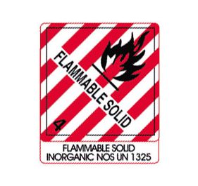 Warning Flammable Solid with Note Shipping Labels