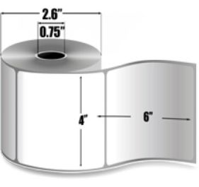 BCI 4x6 DT-P .75\"core-Roll Labels