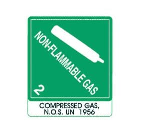 Warning Non-Flammable Gas with Note Shipping Labels