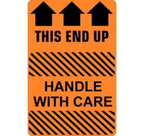 Caution Handle With Care - This End Up Shipping Labels
