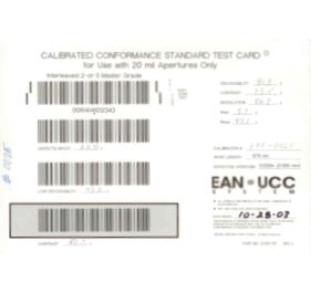 Webscan Calibration Cards Barcode Verifier