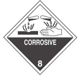 Warning Corrosive Shipping Labels