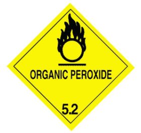 Warning Organic Peroxide Shipping Labels