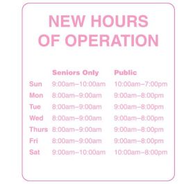 BCI WINDOW-CLEAR-HOURS-1000 Labels