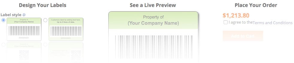 pre printed labels banner
