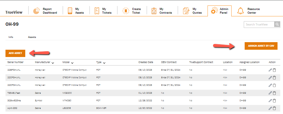 Barcodes Assign Asset to Location