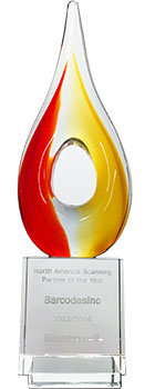 BarcodesInc Honeywell Scanning Partner of the Year 2014 Award