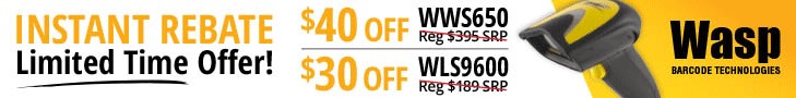 Wasp WWS650 and WLS9600 barcode scanners boost productivity and efficiency with data collections.