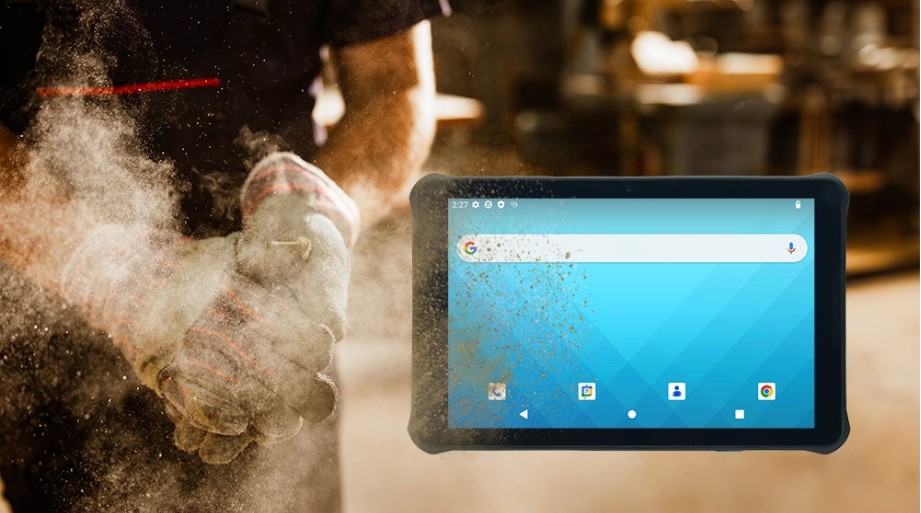 Unitech RT112 Rugged Tablet in dusty environment