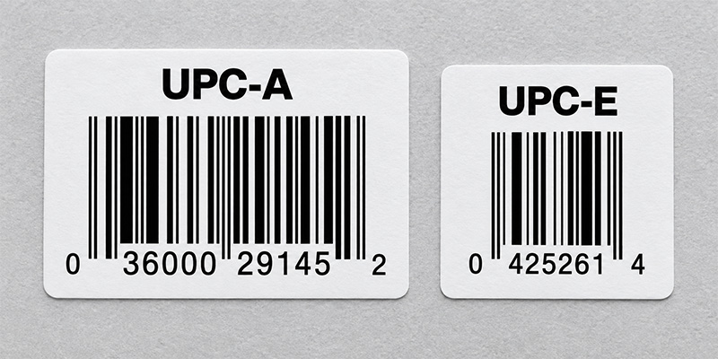 The difference between a UPC-A and UPC-E barcode labels
